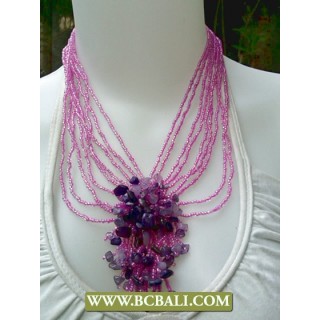 Purple Beading Fashion Necklaces with Stones